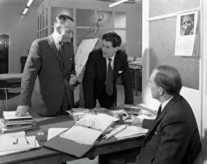 Technical Drawing Prints: Drawing office scene, Edgar Allens steel foundry, Sheffield, South Yorkshire, 1964