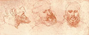 Jean Paul Prints: Drawing of oriental heads, in red chalk, c1472-c1519 (1883). Artist: Leonardo da Vinci