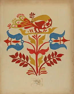 Feather Collection: Drawing for Plate 4: From Portfolio 'Folk Art of Rural Pennsylvania', c. 1939. Creator: Unknown