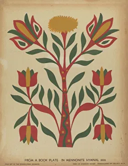 Pennsylvanian Prints: Drawing for Plate 7: From Portfolio Folk Art of Rural Pennsylvania