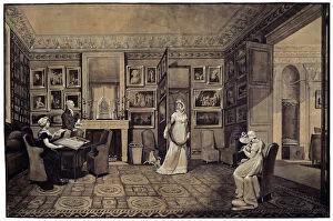 Elisabeth Louise Gallery: Drawing Room in the Baryatinsky House in Altona, 1807. Artist: Elisabeth Louise Vigee-LeBrun