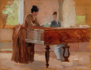 Grand Piano Prints: In the Drawing Room at Haikko, study for An Old Tune, 1888. Creator: Albert Edelfelt
