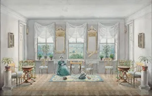 Country Estate Prints: The Drawing Room in the manor house Gorki