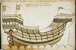 Ship Building Prints: Drawing of a ship, c1447-1449. Creator: Unknown