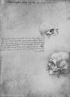 Notebook Prints: Two Drawings of the Bony Structure of the Head, c1480 (1945). Artist: Leonardo da Vinci