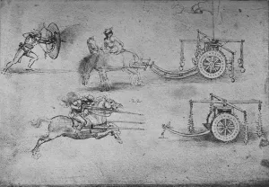 Notebook Prints: Drawings of Chariots Armed with Flails
