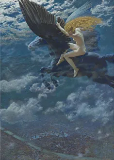 Volsunga Saga Collection: Dream Idyll (A Valkyrie), c. 1902. Artist: Hughes, Edward Robert (1851-1914)