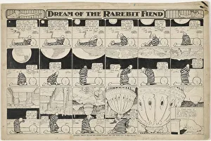 Comic Strip Prints: Dream of the Rarebit Fiend: Here Comes Washington, 1908. Creator: Winsor McCay