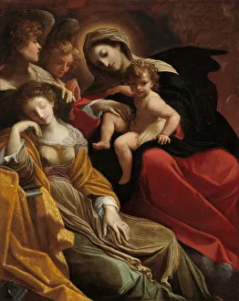 Catherine Saint Prints: The Dream of Saint Catherine of Alexandria, c. 1593. Creator: Lodovico Carracci