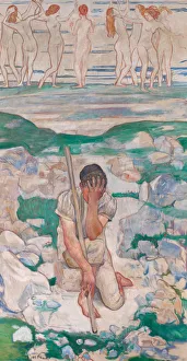Dream Prints: The Dream of the Shepherd (Der Traum des Hirten), 1896. Creator: Ferdinand Hodler