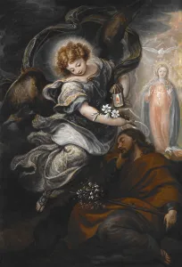 Lilium Prints: The Dream of St Joseph, about 1665. Creator: Francisco Rizi