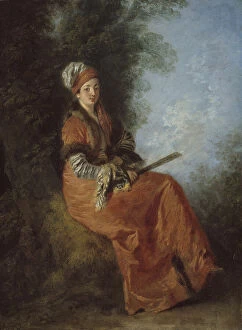 Oil On Panel Collection: The Dreamer (La Reveuse), 1712 / 14. Creator: Jean-Antoine Watteau