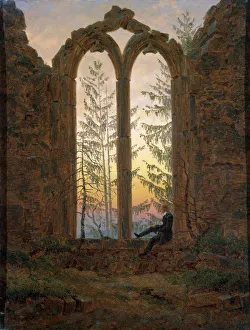 Caspar David Prints: The Dreamer (Ruins of the Oybin), c1835. Artist: Caspar David Friedrich