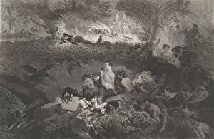 Celestin Francois Nanteuil Leboeuf Gallery: Dreams of Hunting, 1858. Creator: Célestin Nanteuil