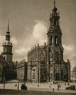 Fa Brockhaus Prints: Dresden. Court church and castle, 1931. Artist: Kurt Hielscher
