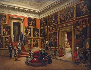 Dresden Prints: At the Dresden gallery, 1881. Creator: Preusser, Karl Louis (1845-1902)