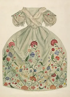 Embroidering Prints: Dress, 1935 / 1942. Creator: Betty Fuerst