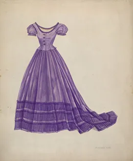 Vibrant Collection: Dress, 1935 / 1942. Creator: Florence Earl