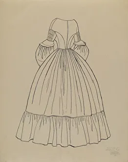 Womans Prints: Dress, 1935/1942. Creator: Julie C Brush