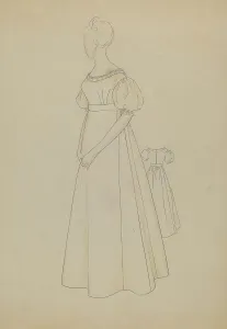 Hofmann Melita Prints: Dress, 1935/1942. Creator: Melita Hofmann