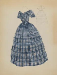 Plaid Prints: Dress, c. 1936. Creator: Bessie Forman