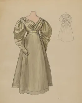 Pleated Prints: Dress, c. 1936. Creator: Jean Peszel