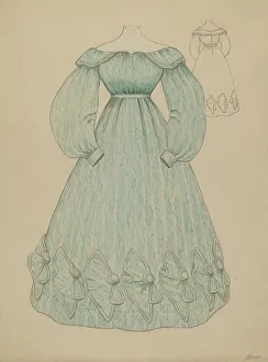 Puff Sleeves Prints: Dress, c. 1936. Creator: Jessie M. Benge