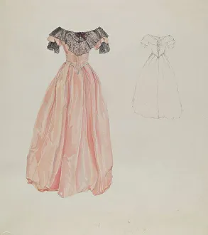 Gathered Prints: Dress, c. 1937. Creator: Arelia Arbo