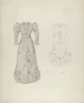 Gathered Prints: Dress, c. 1937. Creator: Arelia Arbo