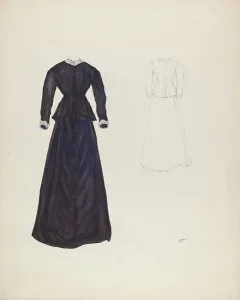 Trim Prints: Dress, c. 1937. Creator: Arelia Arbo