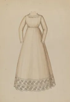 Trimming Prints: Dress, c. 1937. Creator: Gladys Cook