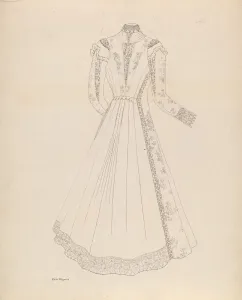 Edith Magnette Prints: Dress, c. 1938. Creator: Edith Magnette