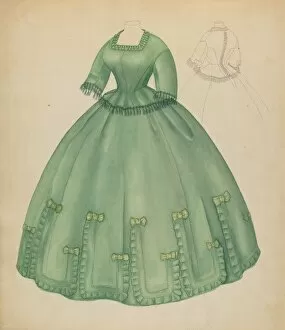 Sketching Gallery: Dress, c. 1938. Creator: Jean Peszel