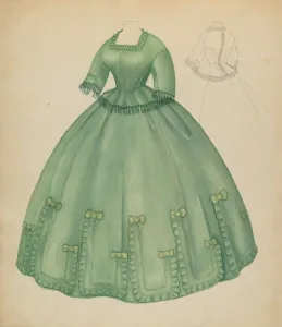 Pleated Prints: Dress, c. 1938. Creator: Jean Peszel