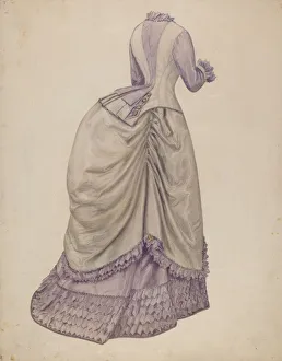 Bustle Prints: Dress, c. 1938. Creator: Julie C Brush