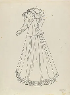 Julie C Brush Prints: Dress, c. 1938. Creator: Julie C Brush