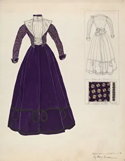 Vibrant Collection: Dress, c. 1938. Creator: Mary E Humes