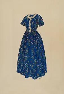 Pleated Prints: Dress, c. 1938. Creator: Ray Price