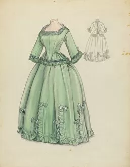 Sketching Gallery: Dress, c. 1939. Creator: Jean Peszel