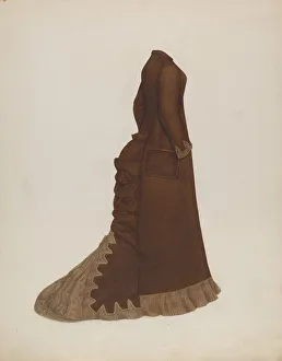 Bustle Prints: Dress, c. 1940. Creator: Gertrude Lemberg