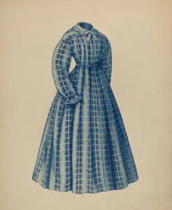 Julie C Brush Prints: Dress, c. 1940. Creator: Julie C Brush