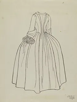 Julie C Brush Prints: Dress, c. 1940. Creator: Julie C Brush