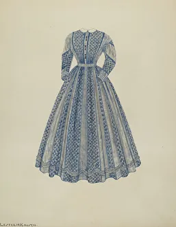 Gathered Prints: Dress, c. 1940. Creator: Lester Kausch