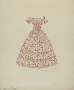 Gathered Prints: Dress, c. 1940. Creator: Lester Kausch
