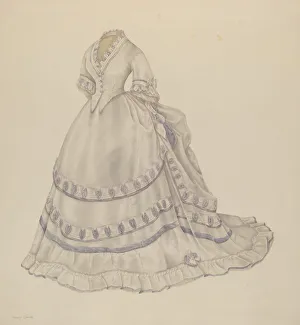 Bustle Prints: Dress, c. 1940. Creator: Nancy Crimi