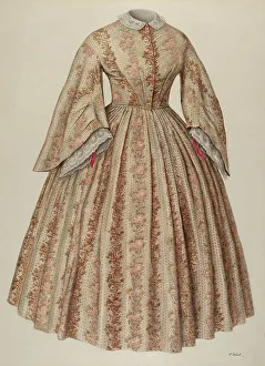 Gathered Prints: Dress, c. 1940. Creator: Paul Ward