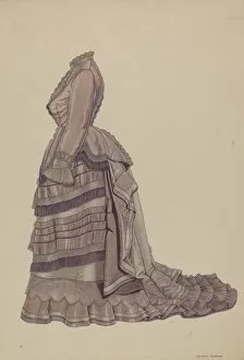 Period Costume Collection: Dress, c. 1940. Creator: Syrena Swanson