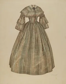Trim Prints: Dress, c. 1940. Creator: Virginia Berge