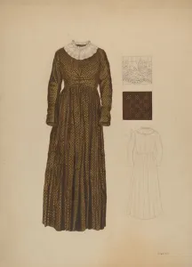 Watercolor And Graphite On Paperboard Collection: Dress, c. 1941. Creator: Margaret Golden