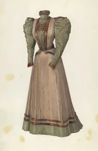 Trim Prints: Dress, c. 1941. Creator: Winifred Gibbes
